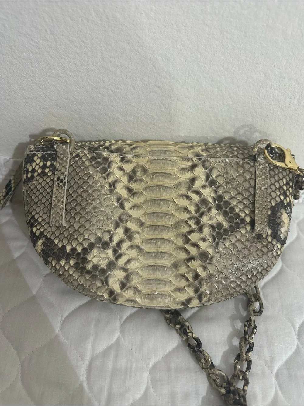 Nancy Gonzalez  Python Crossbody -belt bag in Beige and Black